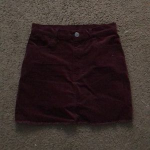 Maroon corduroy skirt